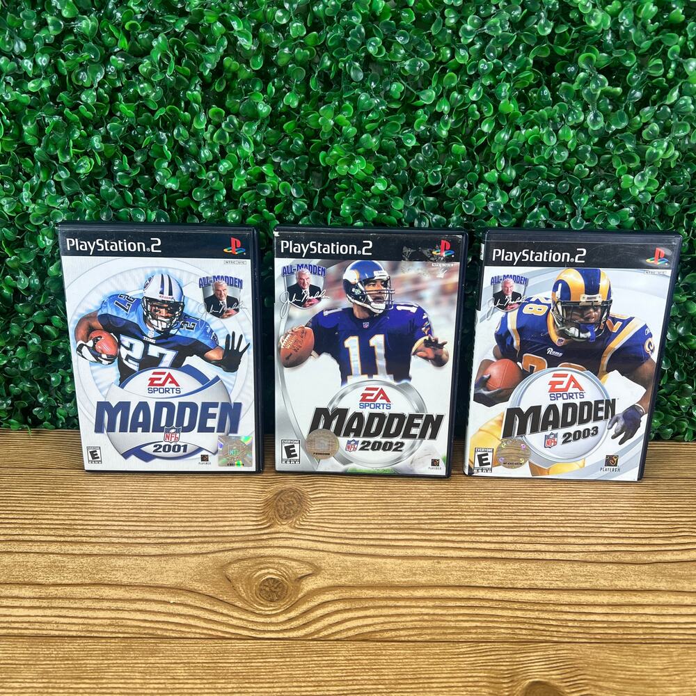 Sony Playstation PS2 Madden NFL Football 2001 2003 2003 3 Game Bundle CIB